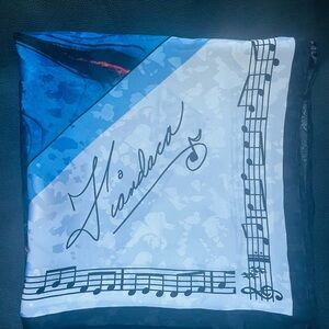 NEW!! NEVER WORN FIANDACA 100% SILK OPERA THEMED SCARF.